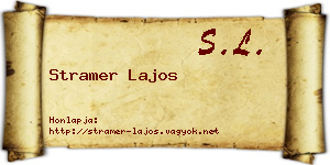 Stramer Lajos névjegykártya